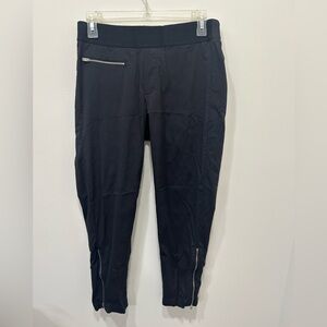 Athleta Black Joggers Size 6 Zipper Ankle Pockets Pants Hiking Gym Cropped